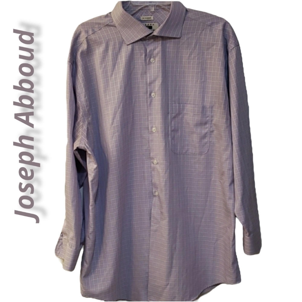 Joseph Abboud Dress Shirt Lg Sl 17-33 No Wrinkle EUC